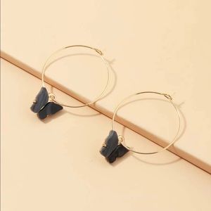 3/$30 🖤 Acrylic Butterfly Hoop Earrings
